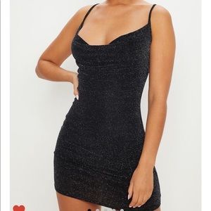 Glitter Bodycon Cowl Neck dress